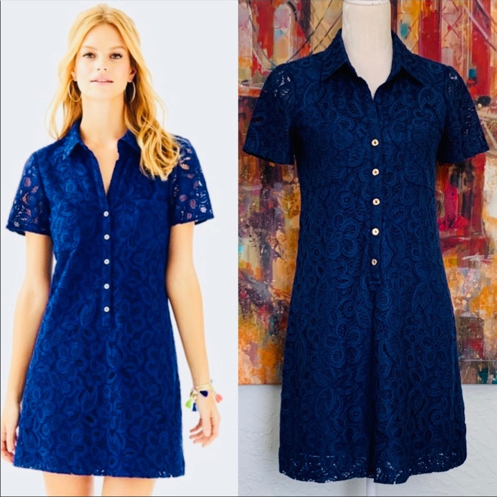 Lilly Pulitzer Nelle Lace Dress Navy